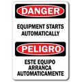 Signmission Danger-Equipment Starts Automatically Bilingual-10x14 OSHA, DS-Equipment Starts Automat Bilingual DS-Equipment Starts Automat Bilingual